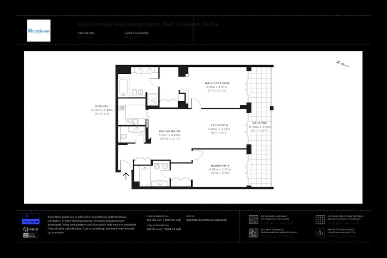Royal Amwaj Residences North - Vibrant Two Bedroom ดูไบ ภายนอก รูปภาพ